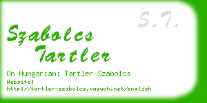 szabolcs tartler business card